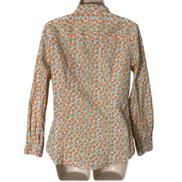 J. Crew Factory Women’s Lightweight Cotton Shirt Signature Fit Peaches Print S - Picture 4 of 10